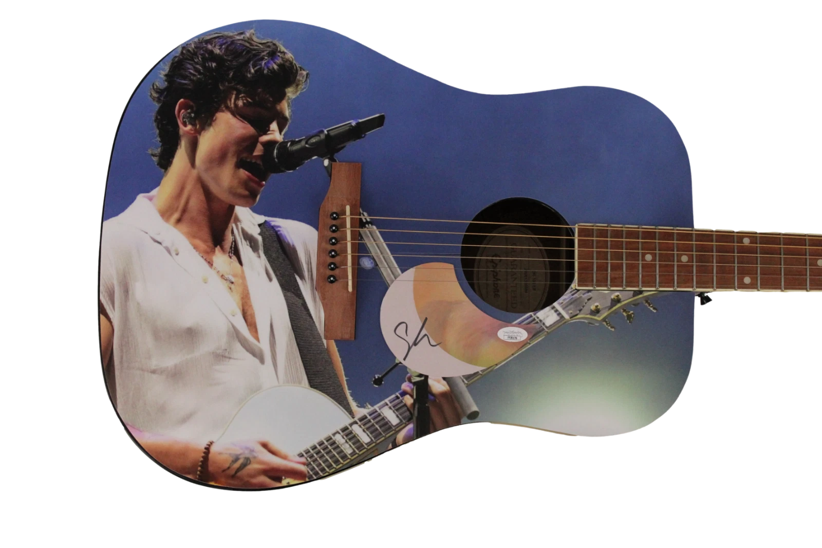 SHAWN MENDES SIGNED AUTOGRAPH CUSTOM GIBSON EPIPHONE ACOUSTIC GUITAR WONDER JSA