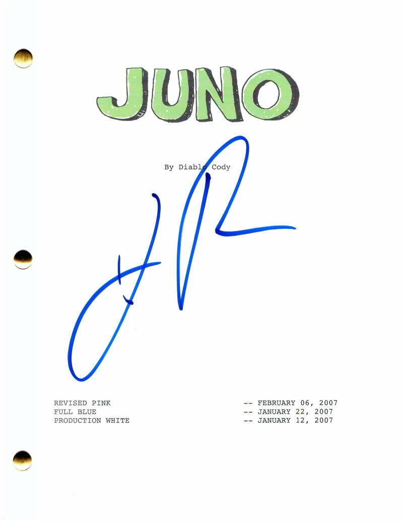 JASON REITMAN SIGNED AUTOGRAPH JUNO FULL MOVIE SCRIPT JASON BATEMAN ...