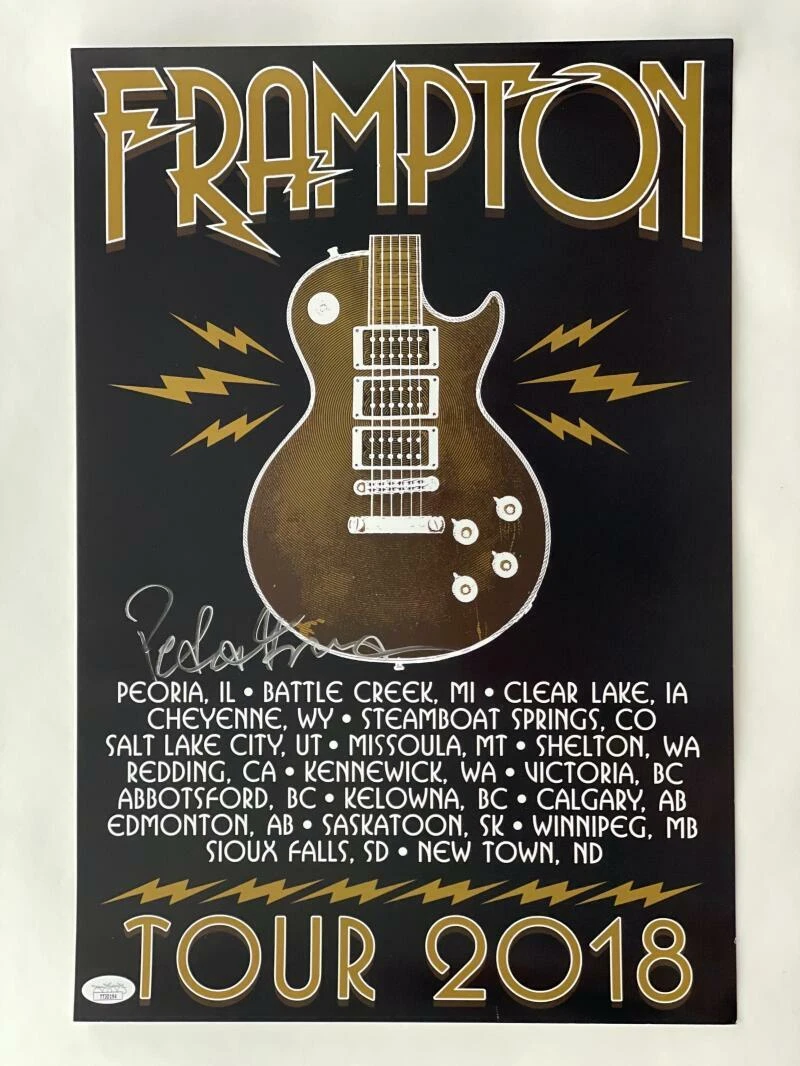 PETER FRAMPTON SIGNED AUTOGRAPH 12X18 CONCERT TOUR POSTER 2017 WORLD TOUR W/ JSA