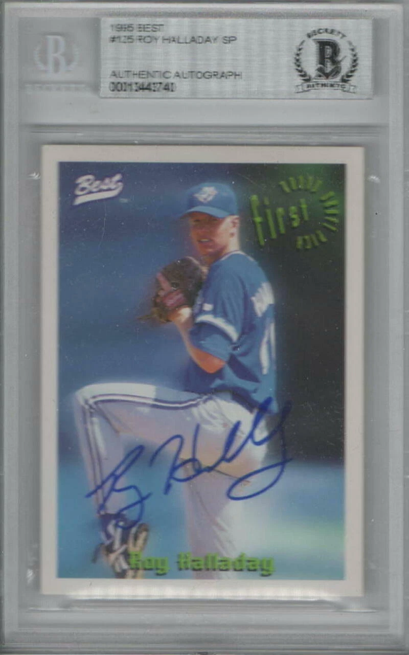 ROY HALLADAY SIGNED AUTOGRAPH BECKETT BAS SLABBED 1995 BEST BASEBALL CARD HOF