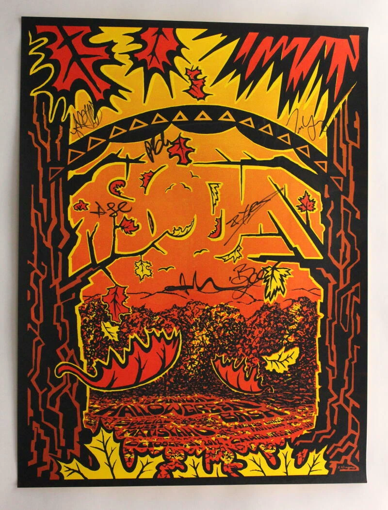 SOJA FULL BAND SIGNED AUTOGRAPH 18X24 HALLOWEEN BASH 2012 CONCERT TOUR POSTER