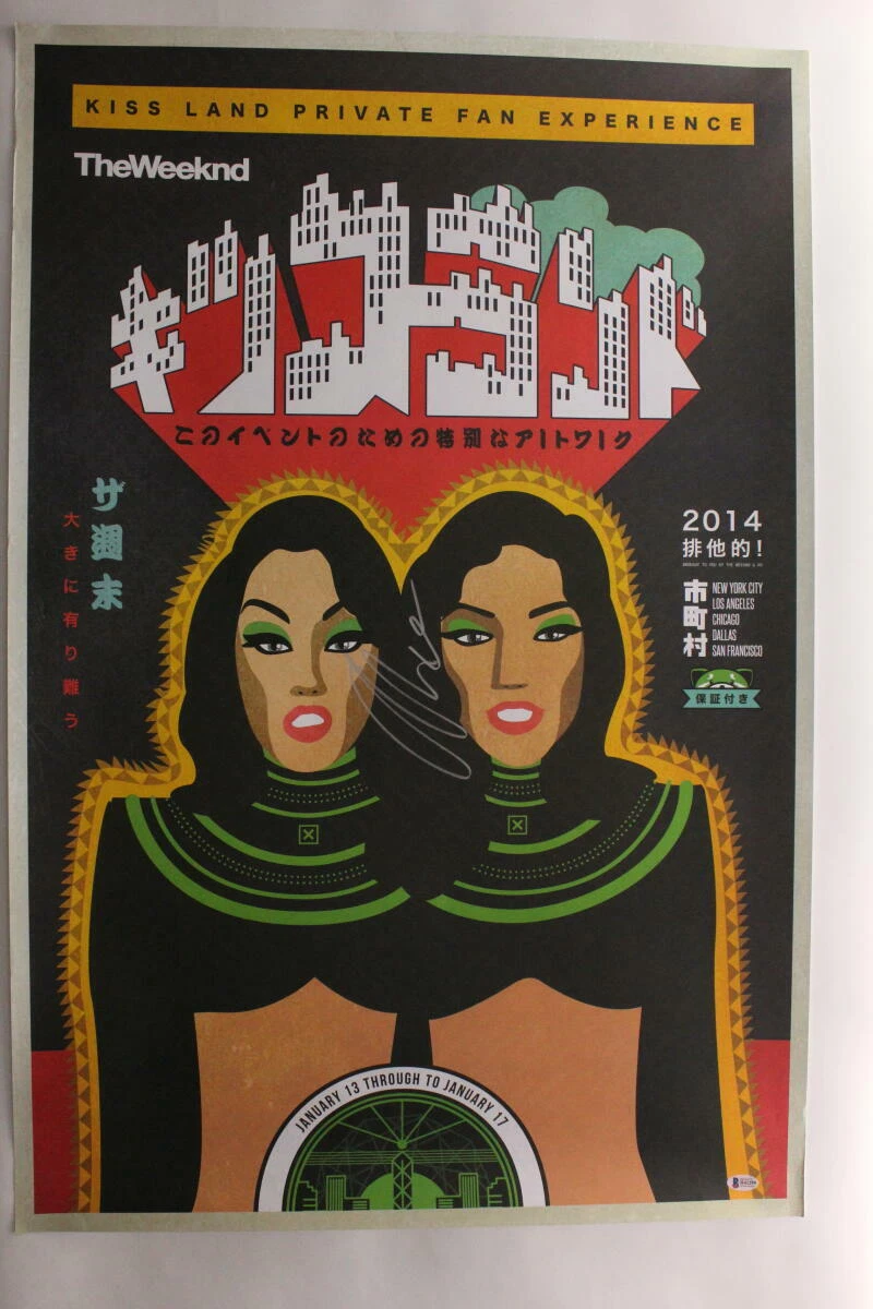 THE WEEKND SIGNED AUTOGRAPH 24X36 CONCERT TOUR POSTER - AFTER HOURS, STARBOY BAS