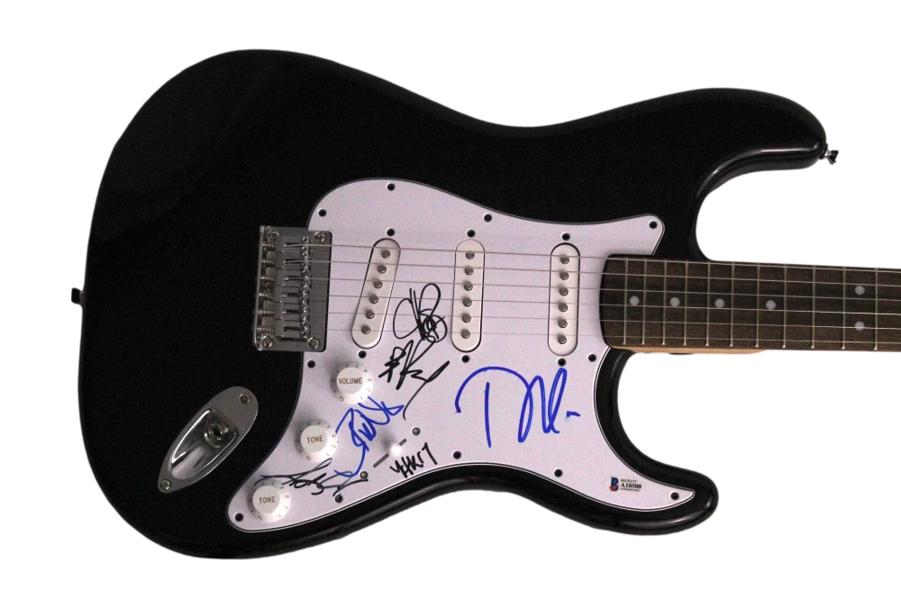 PROPHETS OF RAGE FULL BAND (X6) SIGNED AUTOGRAPH FENDER ELECTRIC GUITAR W/ BAS
