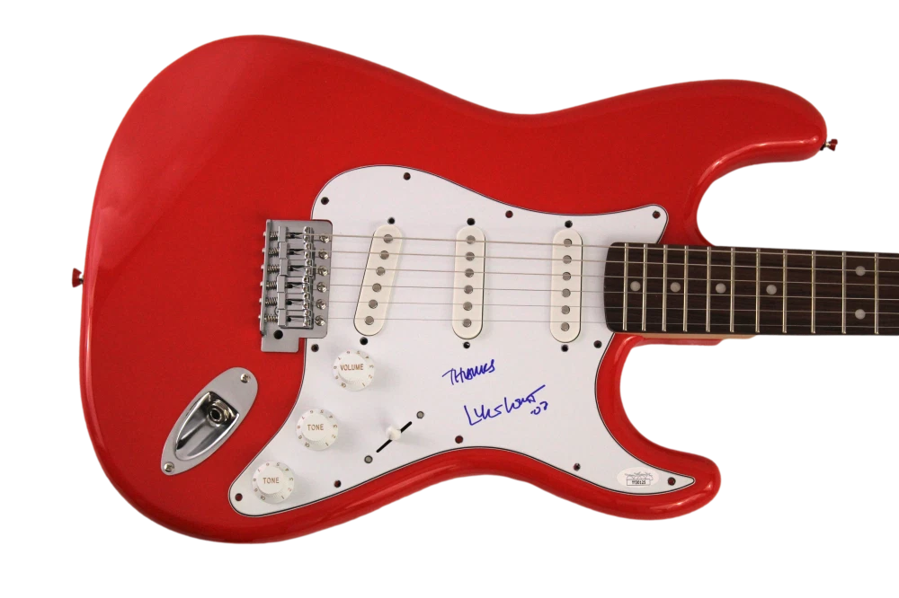 LYLE LOVETT SIGNED AUTOGRAPH FULL SIZE RCR FENDER ELECTRIC GUITAR PONTIAC W/ JSA