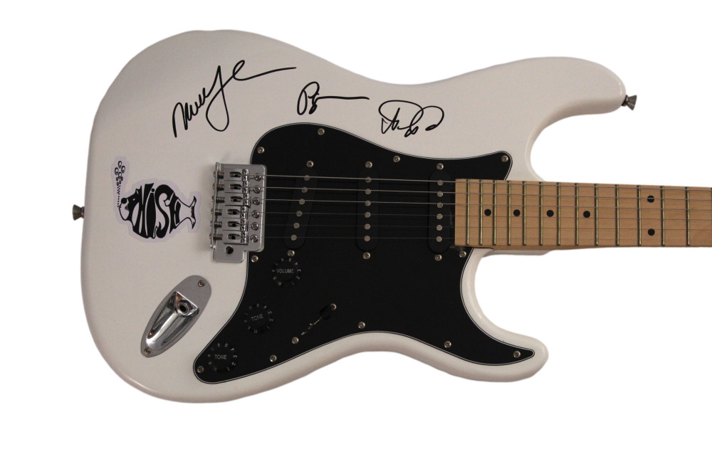PHISH BAND (X3) SIGNED AUTOGRAPH FS ELECTRIC GUITAR TREY ANASTASIO PAGE MIKE JSA