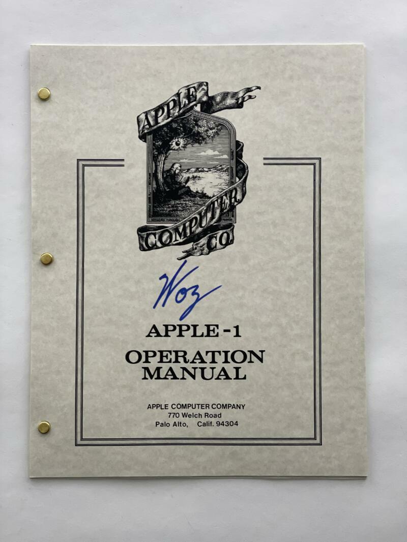 STEVE WOZ WOZNIAK SIGNED AUTOGRAPH APPLE 1 COMPUTER OPERATION MANUAL - VERY RARE