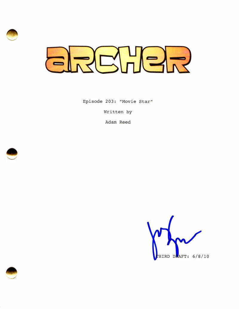 JUDY GREER SIGNED AUTOGRAPH ARCHER FULL EPISODE SCRIPT - STARRING H JON BENJAMIN