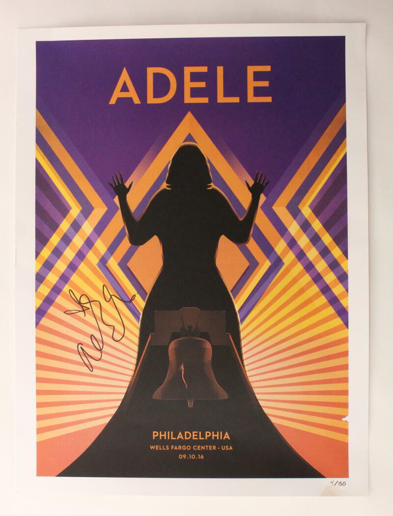 ADELE ADKINS SIGNED AUTOGRAPH 18X24 PHILADELPHIA CONCERT TOUR POSTER - JSA LOA