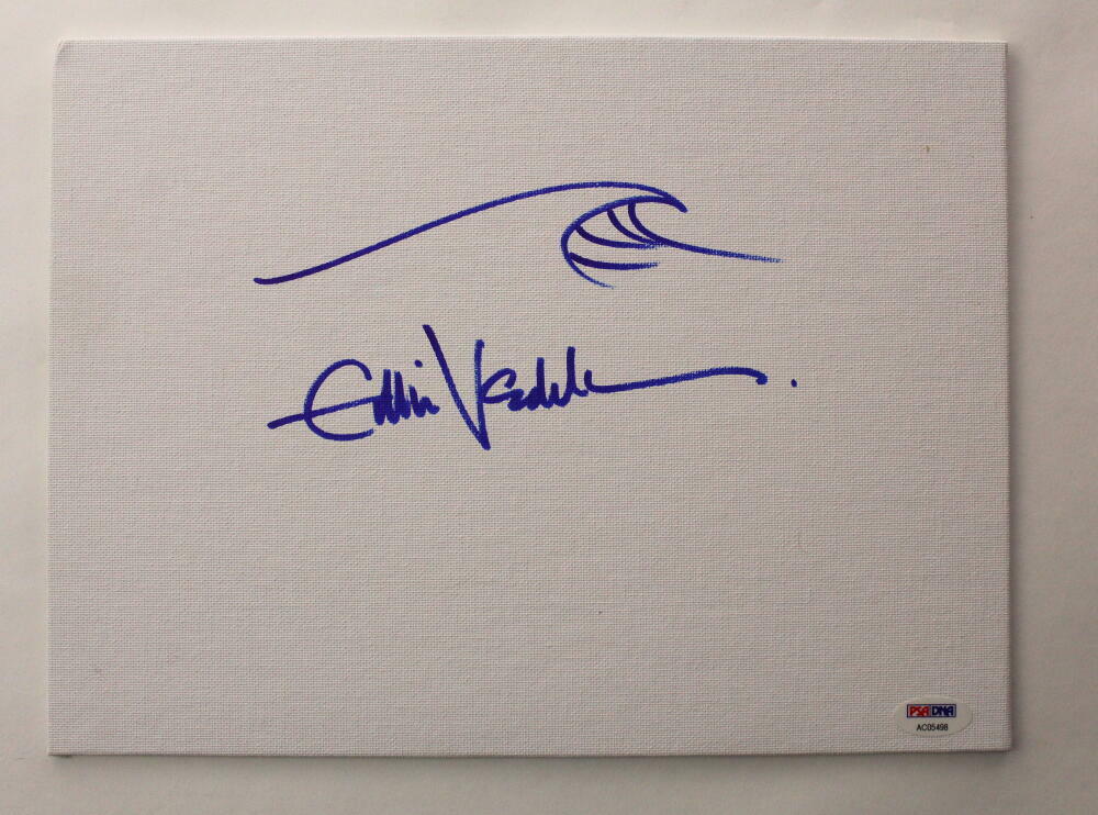 EDDIE VEDDER SIGNED AUTOGRAPH 9x12 CANVAS WITH ORIGINAL ART SKETCH! VS. TEN PSA