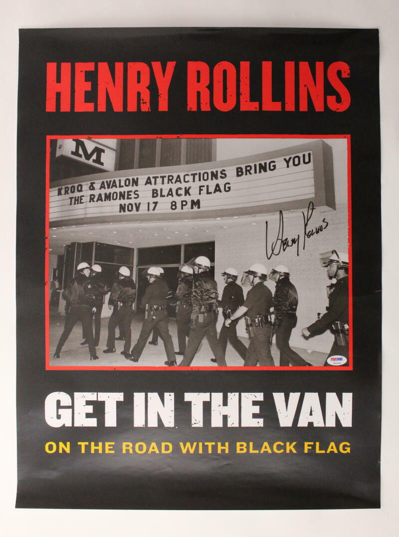 HENRY ROLLINS SIGNED AUTOGRAPH 18X24 CONCERT TOUR POSTER - BLACK FLAG A W/ PSA