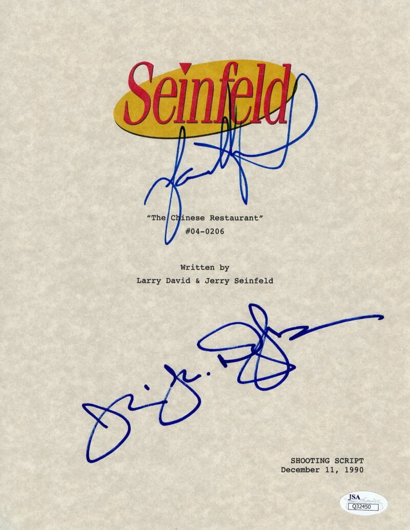JULIA LOUIS-DREYFUS & JASON ALEXANDER SIGNED AUTOGRAPH FULL SEINFELD SCRIPT  JSA