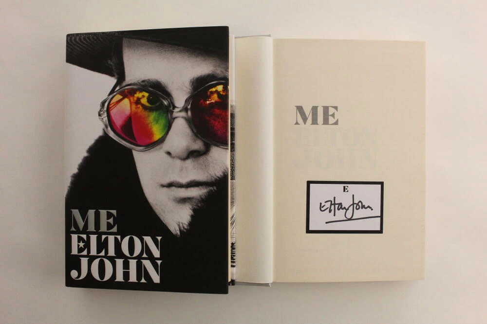 ELTON JOHN SIGNED AUTOGRAPH ME BOOK - ROCK OF THE WESTIES CARIBOU, HONKY CHATEAU