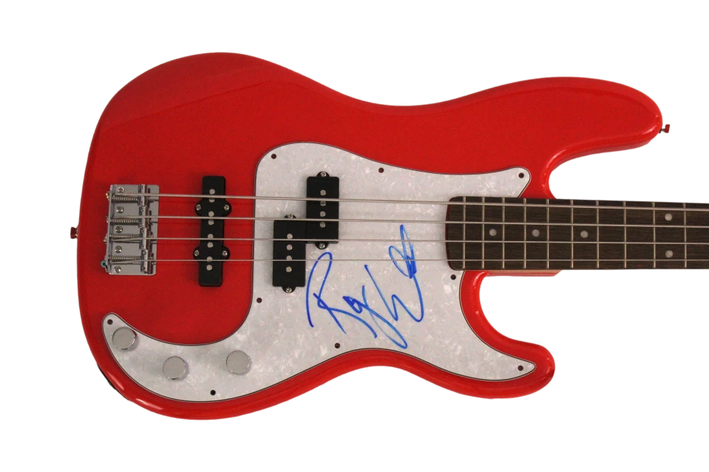 ROGER WATERS SIGNED AUTOGRAPH RED FENDER BASS GUITAR - DARK SIDE OF THE MOON JSA