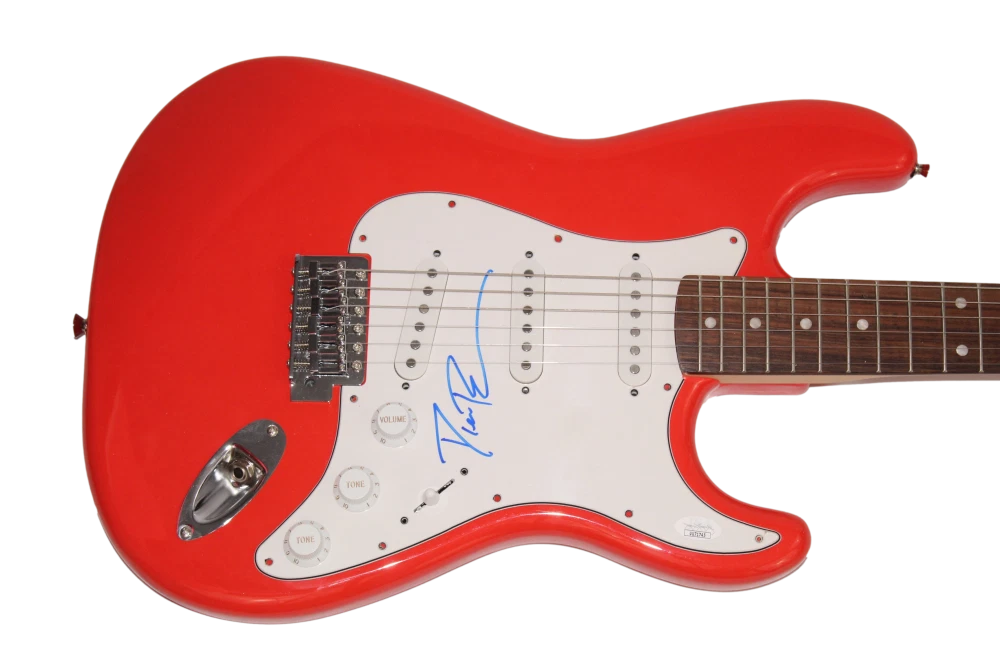 DIERKS BENTLEY SIGNED AUTOGRAPH FULL SIZE RED FENDER ELECTRIC GUITAR - JSA COA