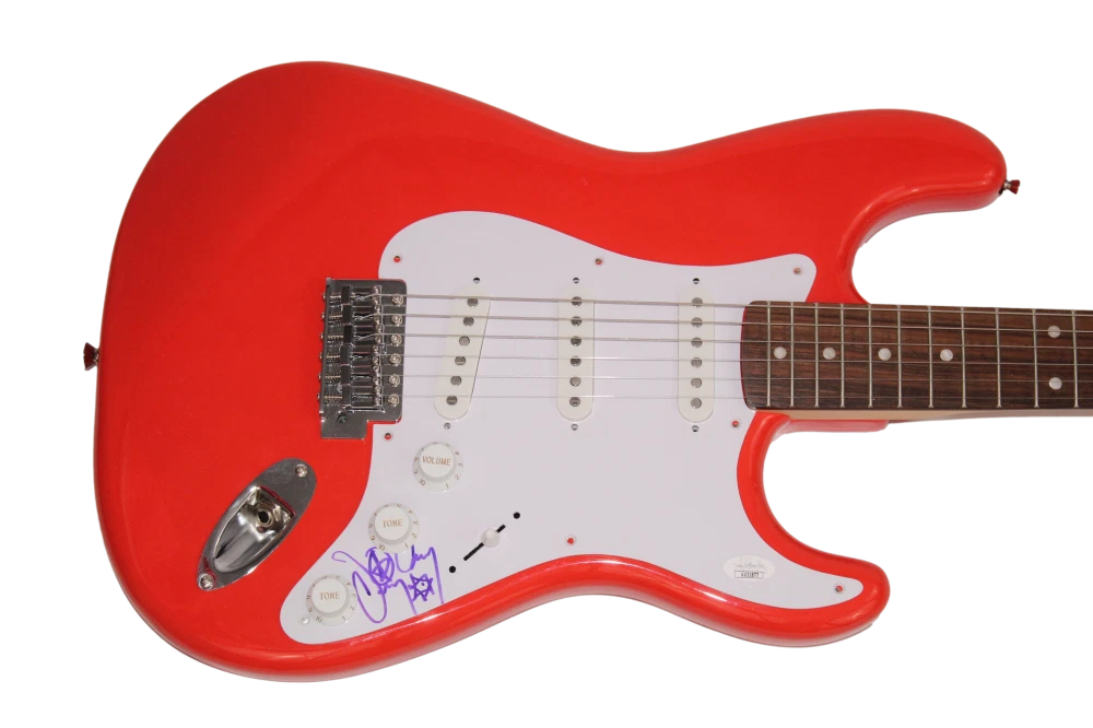 DANNY CAREY SIGNED AUTOGRAPH FULL SIZE RED FENDER ELECTRIC GUITAR - TOOL JSA COA
