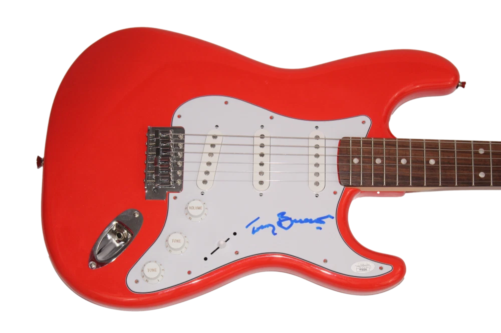 TONY BENNETT SIGNED AUTOGRAPH FULL SIZE RED FENDER ELECTRIC GUITAR - JSA COA