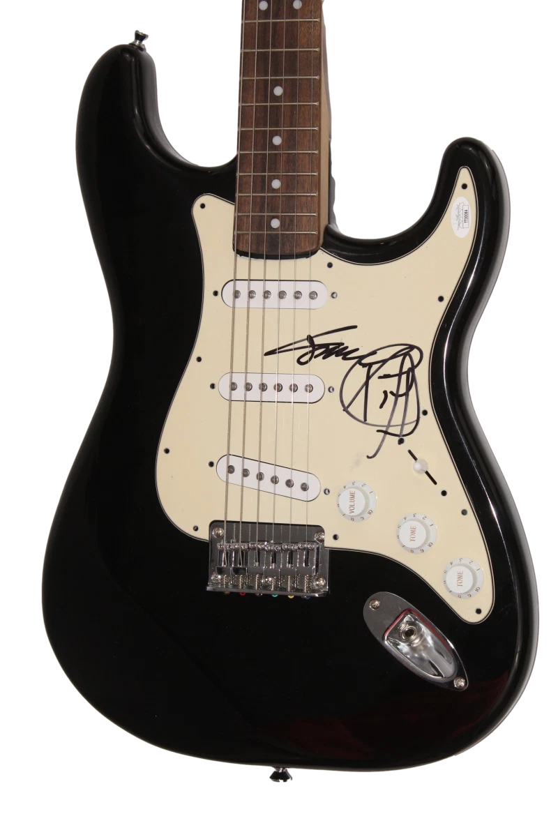 JIMMY CLIFF SIGNED AUTOGRAPH BLACK FULL SIZE FENDER ELECTRIC GUITAR W/ JSA COA