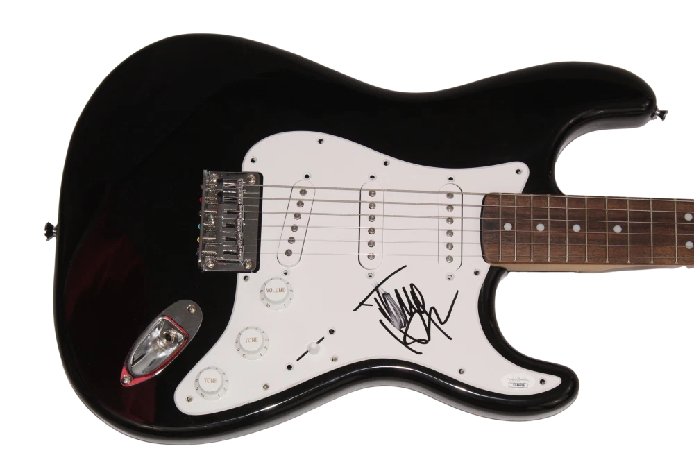 TOMMY HENRIKSEN SIGNED AUTOGRAPH BLACK FENDER GUITAR HOLLYWOOD VAMPIRES JSA COA