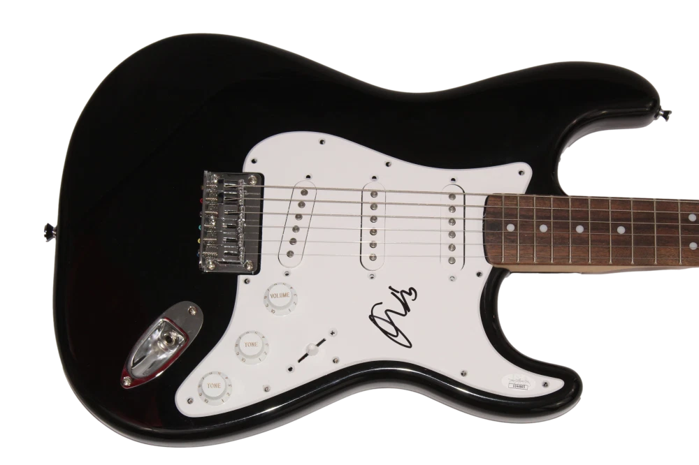 ORIANTHI PANAGARIS SIGNED AUTOGRAPH BLACK FENDER ELECTRIC GUITAR - RARE JSA COA