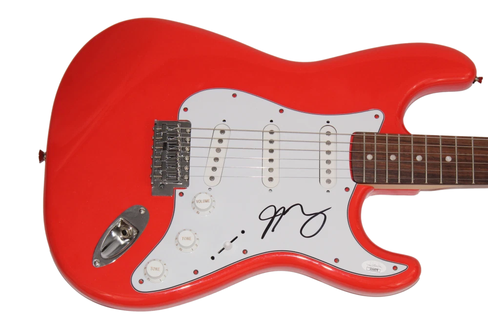 JEFF TWEEDY SIGNED AUTOGRAPH FULL SIZE RED FENDER ELECTRIC GUITAR WILCO JSA COA