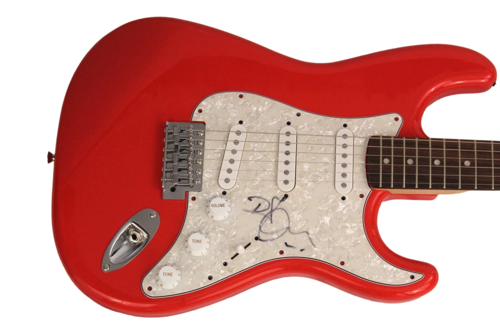 ROBERT PLANT SIGNED AUTOGRAPH RED FENDER ELECTRIC GUITAR - LED ZEPPELIN JSA COA