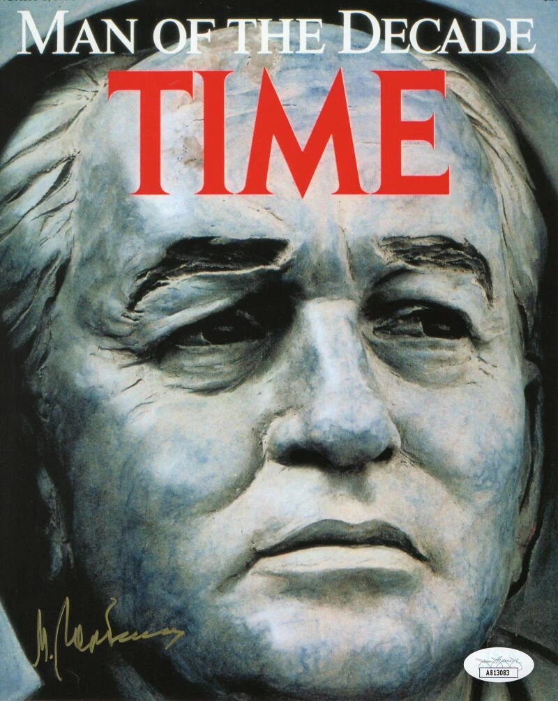 MIKHAIL GORBACHEV SIGNED AUTOGRAPH 8X10 TIME MAGAZINE PHOTO - SOVIET UNION JSA