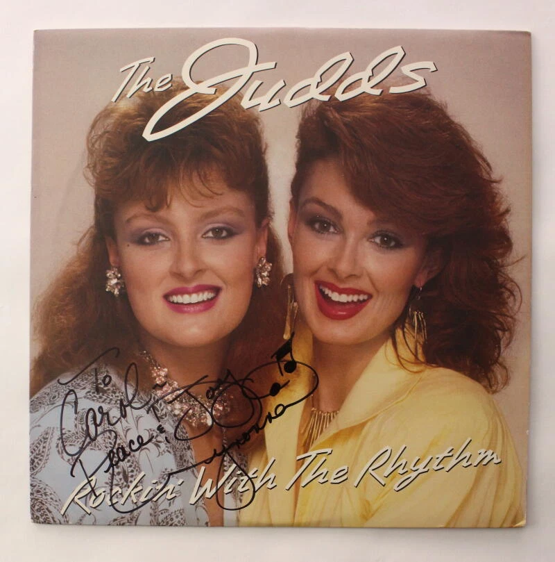 WYNONNA JUDD SIGNED AUTOGRAPH ALBUM VINYL THE JUDDS ROCKIN WITH THE RHYTHM JSA