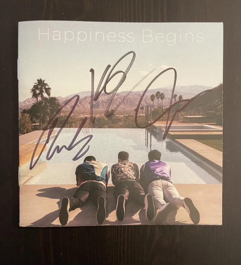 JONAS BROTHERS SIGNED AUTOGRAPH HAPPINESS BEGINS CD BOOKLET JOE NICK KEVIN RARE!
