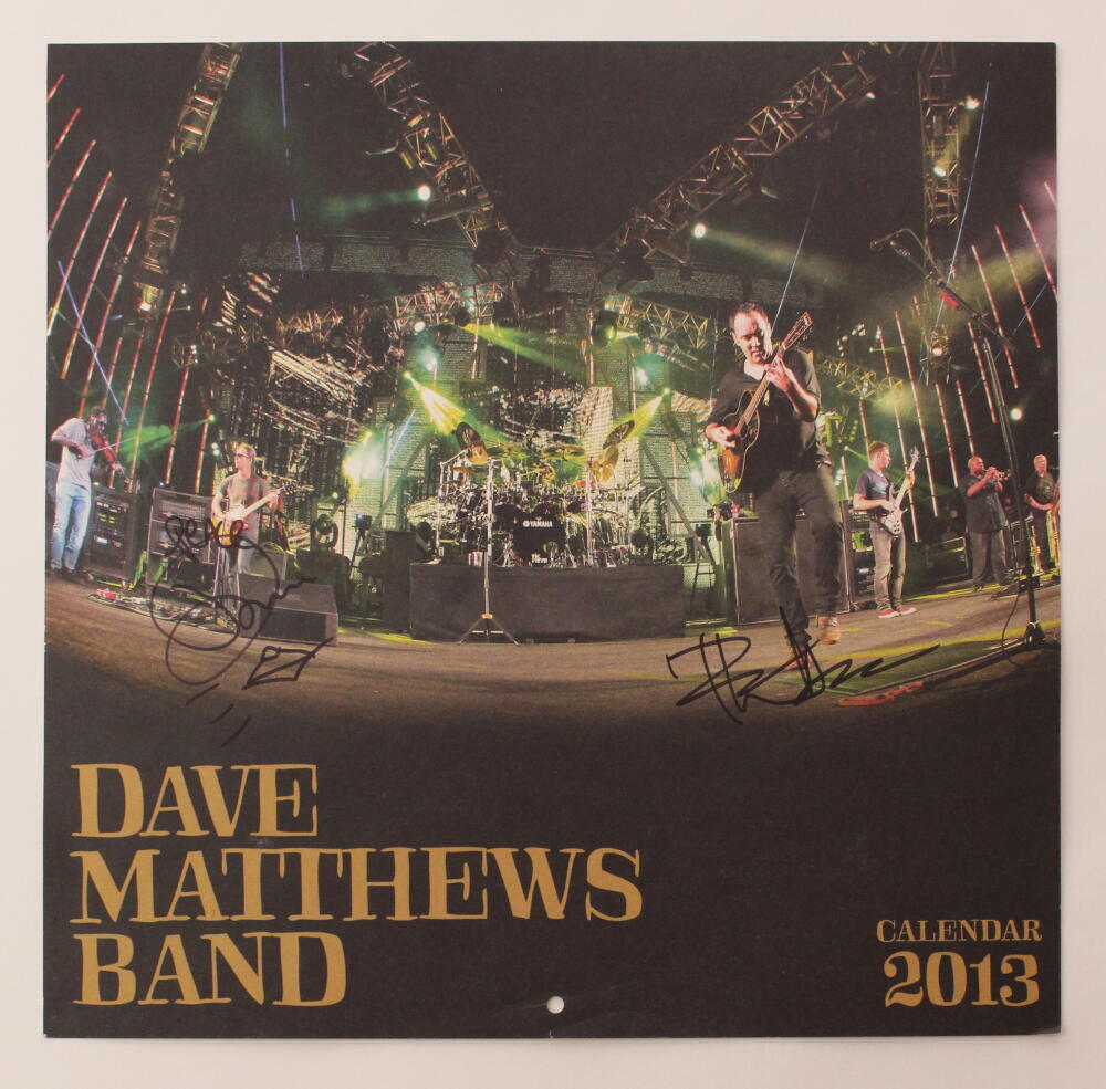 DAVE MATTHEWS TIM REYNOLDS SIGNED AUTOGRAPH 12X12 CALENDAR COVER PHOTO BAND JSA