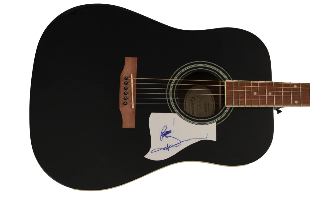 JOHN DENVER SIGNED AUTOGRAPH GIBSON EPIPHONE ACOUSTIC GUITAR FOLK ROCK ICON JSA