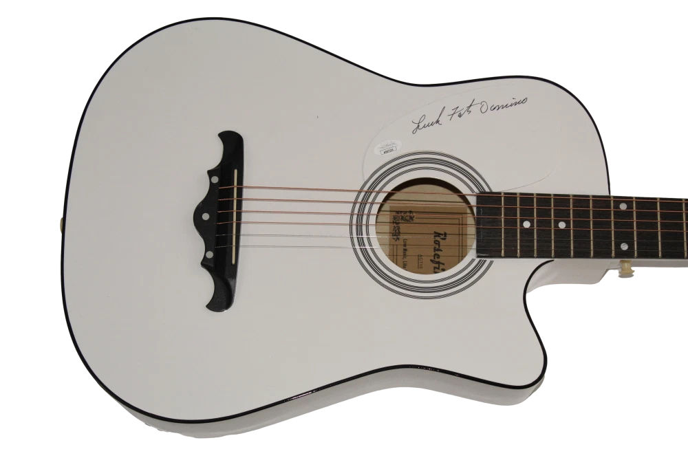 FATS DOMINO SIGNED AUTOGRAPH FULL SIZE ACOUSTIC GUITAR ROCK N ROLL PIONEER JSA