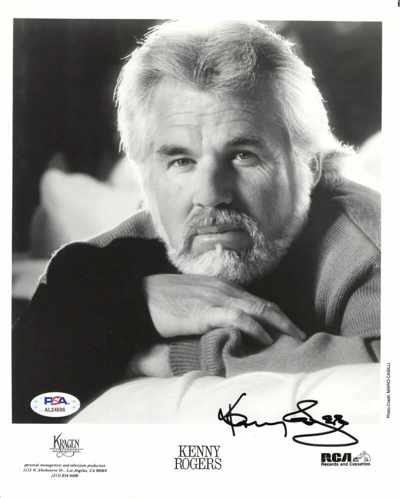 KENNY ROGERS SIGNED AUTOGRAPH 8x10 PHOTO - THE GAMBLER, SHARE YOUR LOVE PSA COA