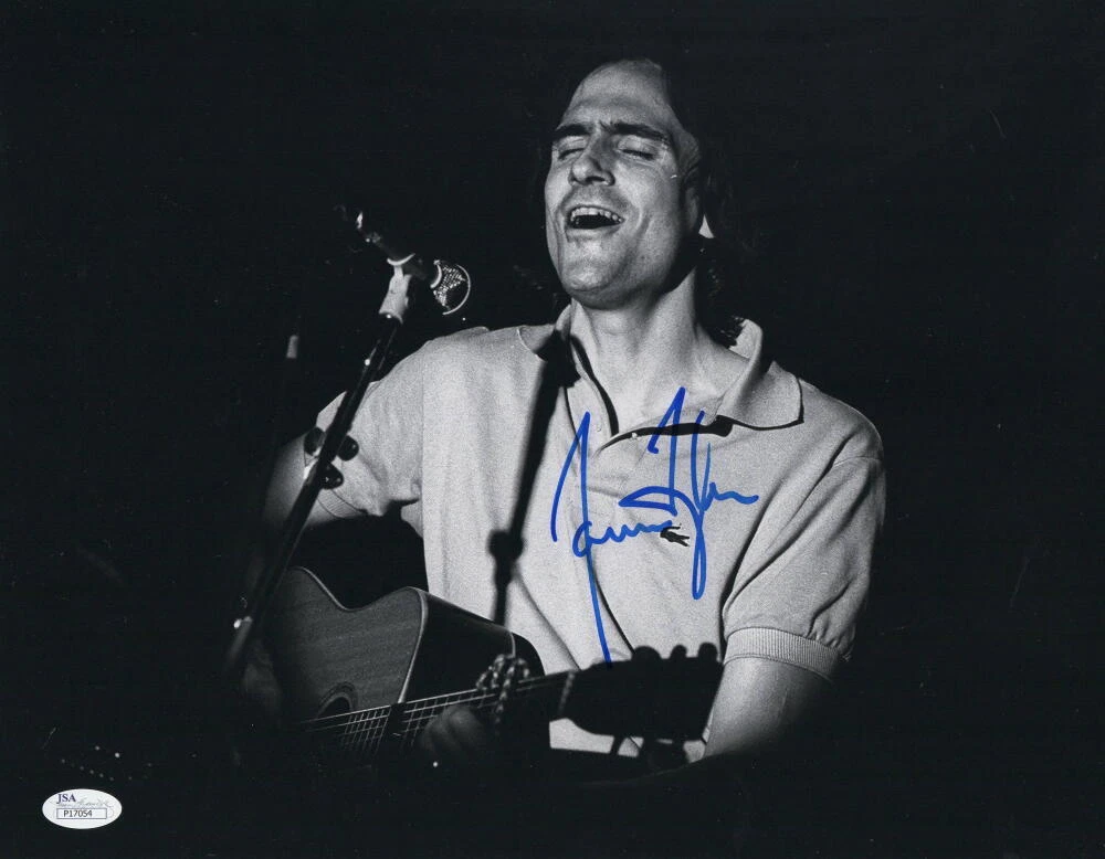 James Taylor Signed Autograph 11x14 Photo - Folk Rock Icon, JT, Flag w/ JSA COA