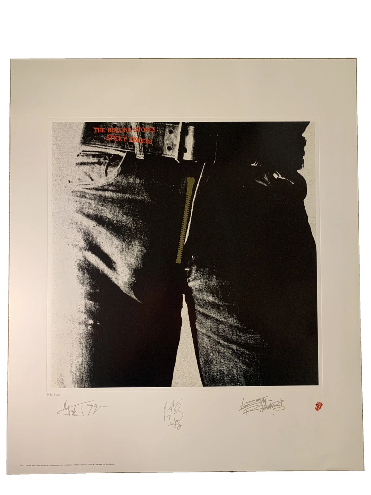 Rolling Stone Sticky Fingers Tour Plate Signed Autographed Litho Lithograph
