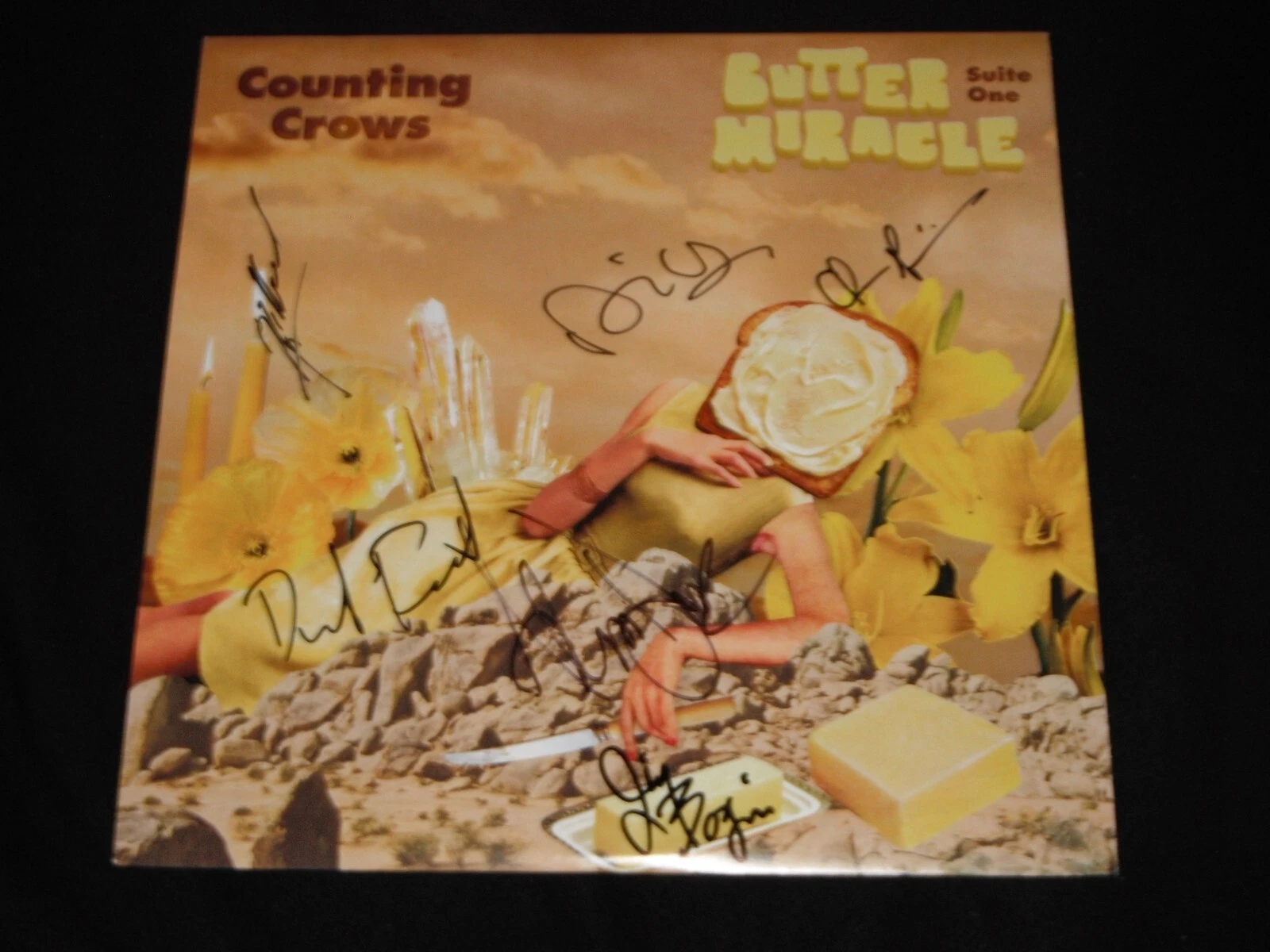 COUNTING CROWS GROUP SIGNED BUTTER MIRACLE VINYL ALBUM ADAM DURITZ