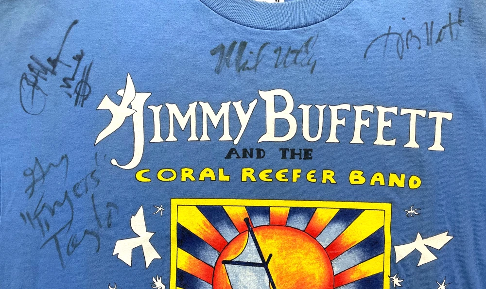 Jimmy Buffett & Coral Reefer Band x4 Signed Autograph Concert Tour T-Shirt JSA