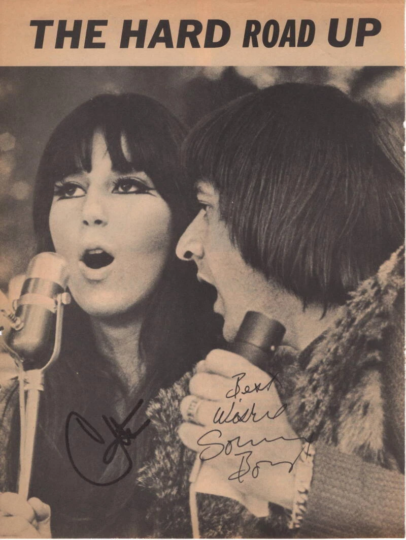 Sonny Bono & Cher Signed Autograph 8x11 Magazine Photo - Very Rare! w/ JSA COA