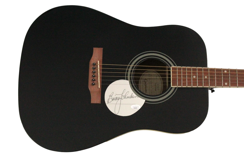 Brian Johnson ACDC Signed Autograph Full Size Gibson Epiphone Guitar w/ JSA COA