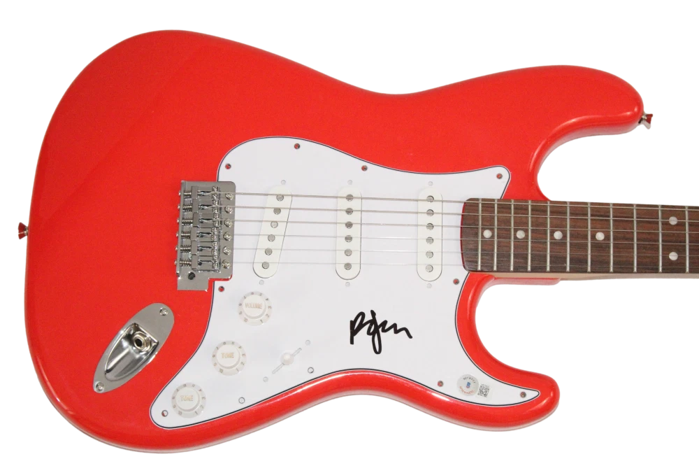 Robert Smith The Cure Signed Autograph Full Size Red Fender Guitar Beckett COA
