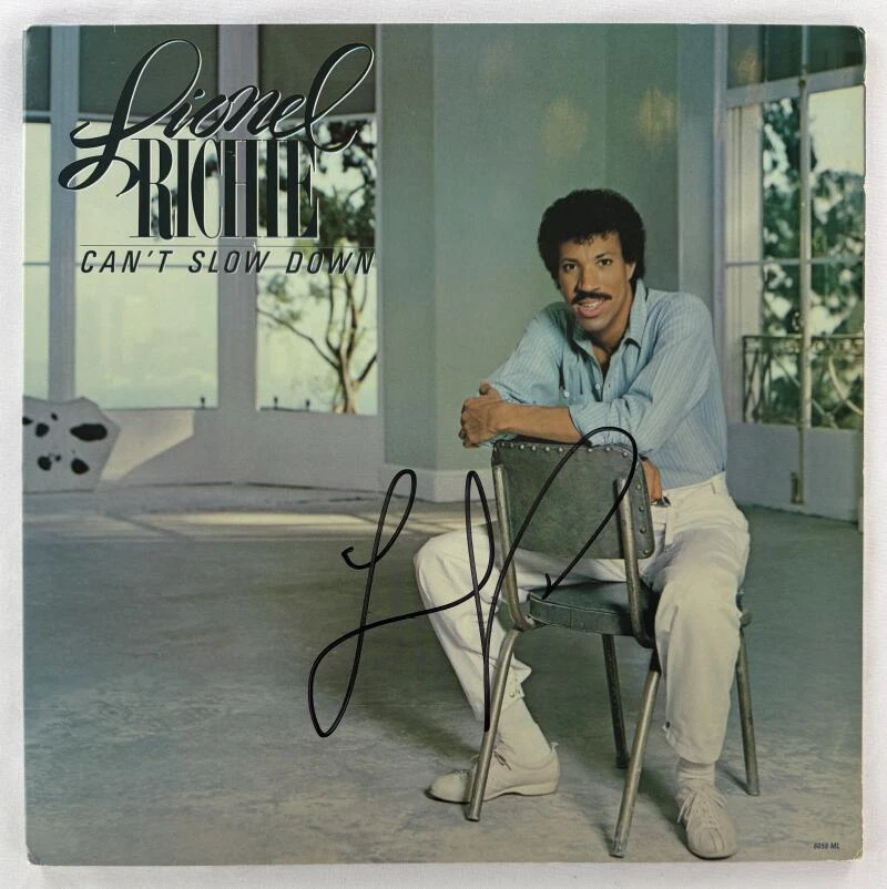 Lionel Richie Signed Autograph Album Vinyl Record LP - Can't Slow Down - JSA COA