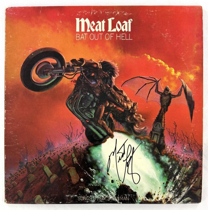 Meat Loaf Signed Autograph Album Vinyl Record LP - Bat Out of Hell w/ JSA COA