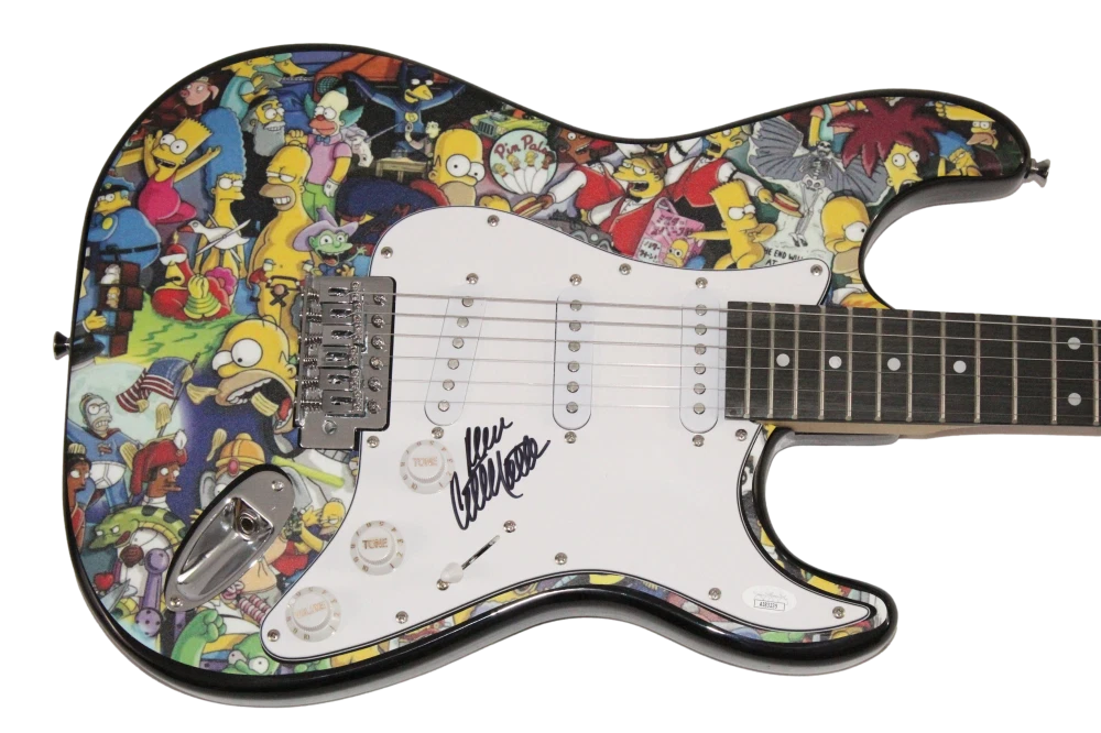 Dan Castellaneta Signed Autograph Full Size Custom Simpsons Guitar w/ JSA COA