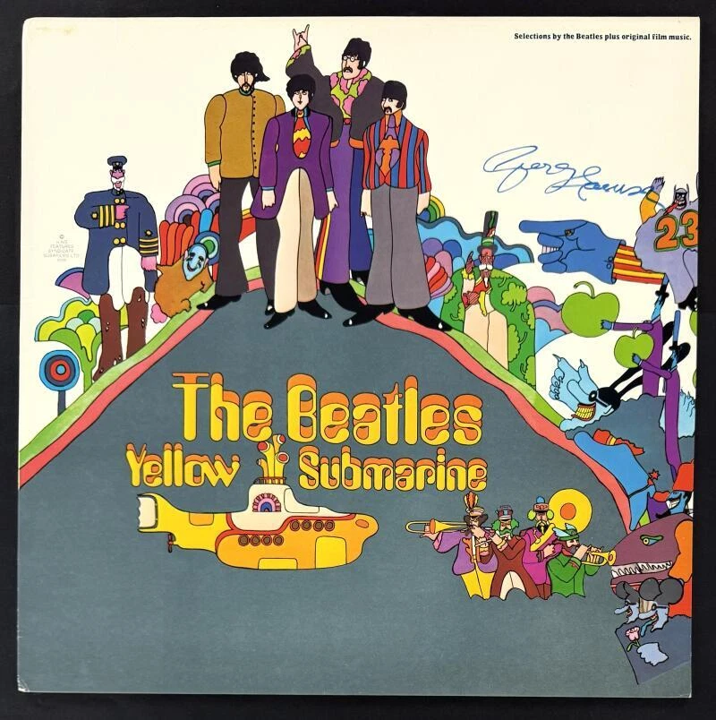 George Harrison The Beatles Signed Autograph Yellow Submarine Album Record JSA