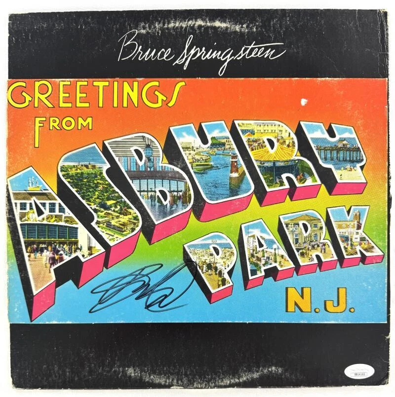 Bruce Springsteen Signed Autograph Album Vinyl Record - Asbury Park w/ JSA COA
