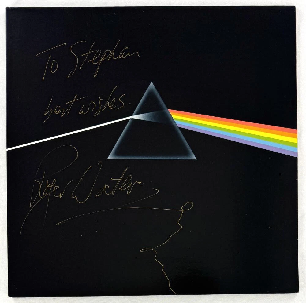 Roger Waters Pink Floyd Signed Autograph Dark Side Album Record LP - Beckett COA