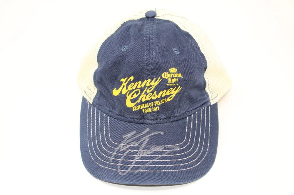KENNY CHESNEY SIGNED AUTOGRAPH BASEBALL HAT CAP - BROTHERS OF THE SUN TOUR ACOA
