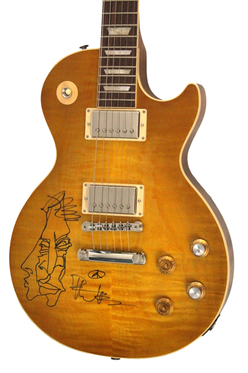 Dave Matthews Signed Autograph Guitar w/ Incredible Original Art Sketch JSA COA