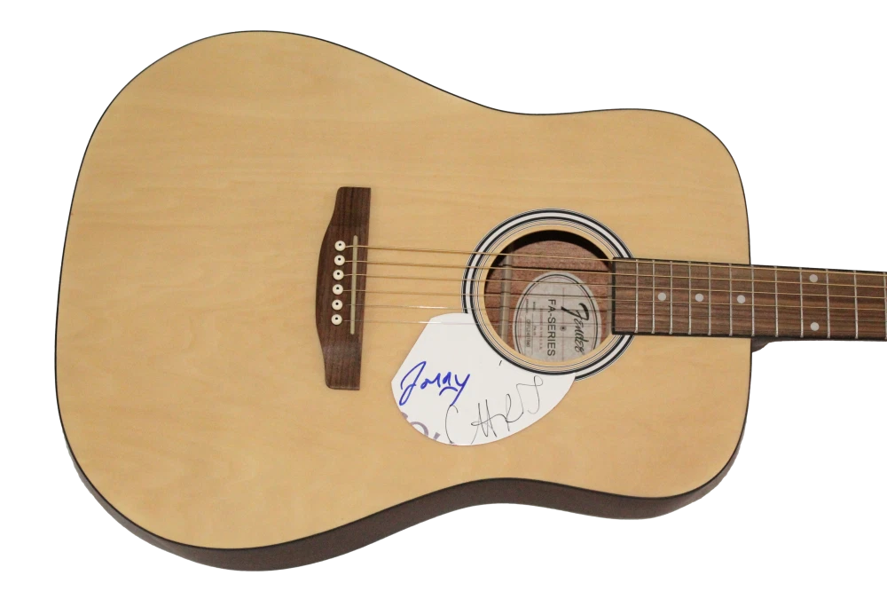 Chris Martin & Jonny Buckland Signed Autograph Fender Guitar Coldplay w/ JSA COA