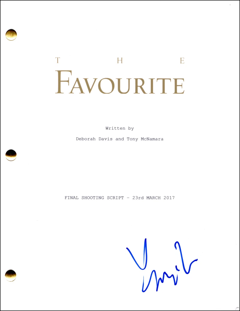 YORGOS LANTHIMOS SIGNED AUTOGRAPH THE FAVOURITE FULL MOVIE SCRIPT SCREENPLAY COLLECTIBLE MEMORABILIA