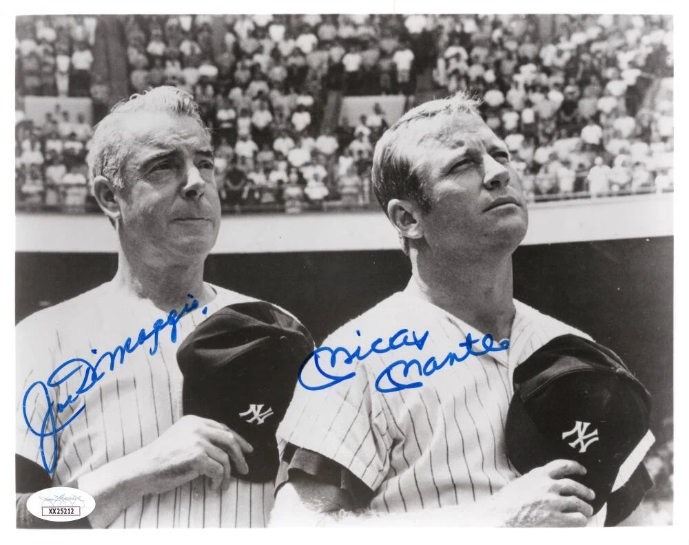 Joe DiMaggio & Mickey Mantle Signed Autograph 8x10 Photo Yankees Legends JSA COA